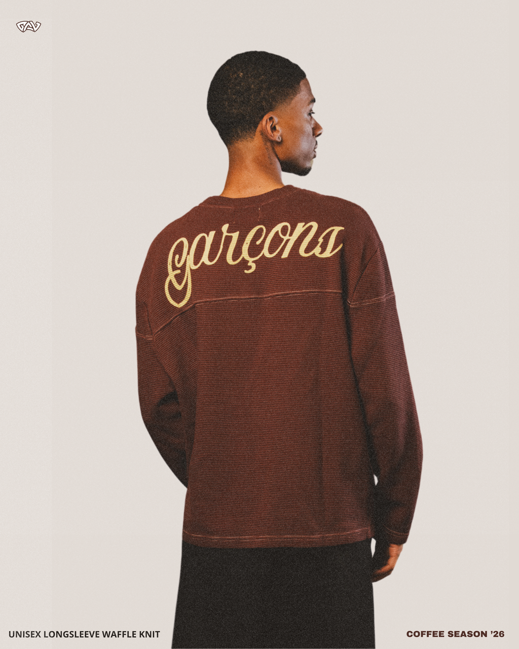 "TERRACOTTA COFFEE" WAFFLE KNIT LONG SLEEVE
